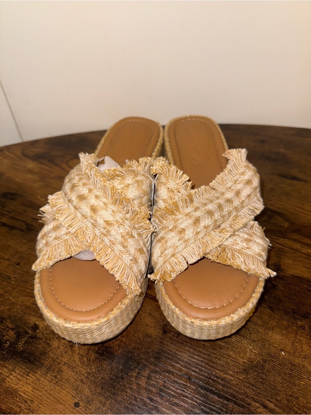 Women's Woven Espadrille Platform Slide Sandals 9.5